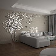 Wall Decals For Living Room Tree Acrylic Home Personalised Mirror in 2020 | Living room wall designs, Tree wallpaper ...