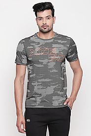 Ajile Men Printed Grey T Shirt - Selling Fast at Pantaloons.com
