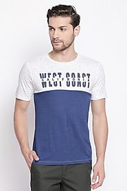 Urban Ranger Men Cut & Sew White T Shirt - Selling Fast at Pantaloons.com