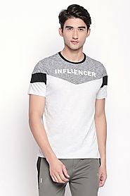 Ajile Men Cut & Sew Grey T Shirt - Selling Fast at Pantaloons.com