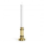 Window Taper Candle Gold Base 8 Inches
