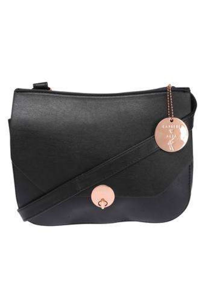 caprese black solid handheld bag