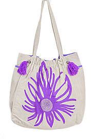 White and Purple Women Tote Bag