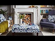 UK Designer Wallpaper Bird Long Tailed Tit Floral Bluebell Flowers Arla Home Interiors Lorna Syson