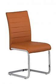Lorence Burnt Orange Faux Leather Dining Chair
