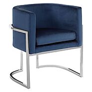 Linzi Sumptuous Blue Velvet Dining Chair