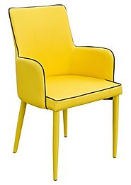 Denton Mustard Deep Yellow Grand Carver Dining Chair