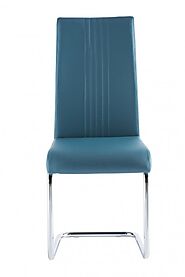 Mona Teal Dining Chair With Chrome Frame