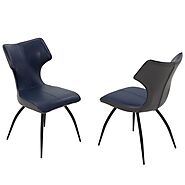 Fiona Black And Grey Leather Two Tone Dining Chair