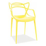 Wise Yellow Plastic Dining Chair With Arms