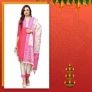 Jaipur Kurti - chanderi kurta with pant dupatta for women online