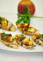 Grilled Peach and Mozzarella Crostini