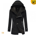 Christmas Fur Lined Leather Hooded Coats CW695118 - CWMALLS.COM