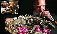 Amazon boss Jeff Bezos pictured eating an iguana | Daily Mail Online