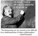“The hardest thing in the world to understand is the income tax.” — Albert Einstein, physicist