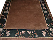Clearance & Discount Rugs Indo Tibet 02833 Lt. Brown Chocolate & Black Charcoal Colors Hand Knotted Rug