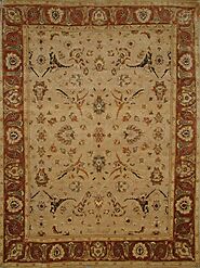 Clearance & Discount Rugs Sultan Bidjar H 02661 Camel Taupe & Rust Orange Colors Hand Knotted Rug