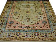 Clearance & Discount Rugs Heriz 5/40 0988 Lt. Gold & Gold Colors Hand Knotted Rug