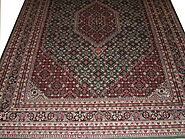Clearance & Discount Rugs Bidjar 9/54 0809 Green & Red Burgundy Colors Hand Knotted Rug