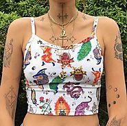 Chinese Comic Book Crop Top | Aesthetic Top