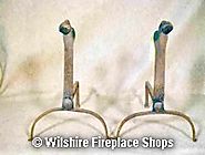 Antique Cast Iron Andirons at Wilshire Fireplace Shop