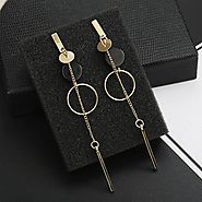 Korean Fashion Long Geometric Earrings | Crazy CLiQ