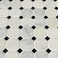 Arabescato Carrara Octagon 2X2 Polished Mosaic Tile - flooringntile.com