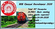 RRB Chennai Recruitment | Apply Online | 197 posts
