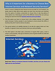 Why is it Important for a Business to Choose Best Internet Services and Network Security Services?