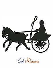 Horse and buggy embroidery design