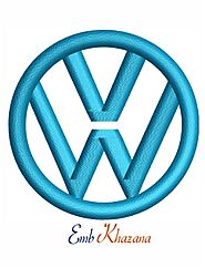 Volkswagen car logo embroidery design