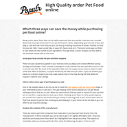 High Quality order Pet Food online