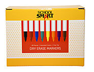 School Smart Dry Erase Pen Style Marker, Fine Tip, Assorted Colors, Set of 48