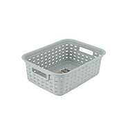 Sterilite, Small Weave Basket, Gray, 11.25 x 8.50 x 4 Inches, 1 Piece | Mardel