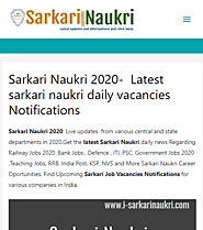 Sarkari Naukri 2020-Latest Sarkari Naukri daily vacancies Notifications