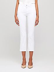 White cropped jeans