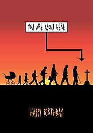 About Here - Funny Birthday Card | Twisted Gifts