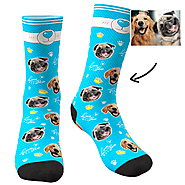 Custom Face Socks Love You Dog With Your Saying - MyPhotoSocksAU