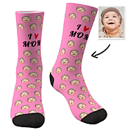 Custom Face Socks-I Love Mom - MyPhotoSocksAU