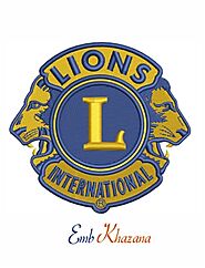 Lion international logo embroidery design