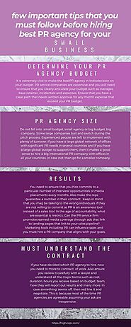 Pin on Few important tips that you must follow before hiring Best PR agency for your small business
