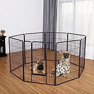 40" 8 Metal Panel Heavy Duty Pet Playpen Dog Fence | Cashback Shopper