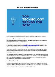 Best Future Technology Trends in 2020