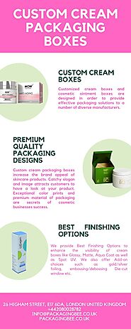 Custom Cream Packaging Boxes