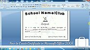 how to create a certificate in ms word 2007
