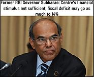 Former RBI Governor Subbarao: Centre's financial stimulus not sufficient; fiscal deficit may go as much to 14% - Fund...