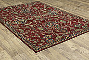 Traditional & Oriental Rugs Ankara 531R Red & Burgundy Colors Machine Made Rug