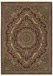 Traditional & Oriental Rugs Masterpiece 8022R Red - Burgundy & Medium Blue - Navy Machine Made Rug