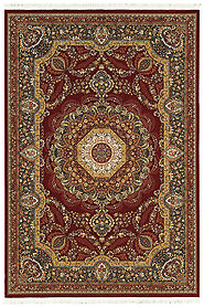 Traditional & Oriental Rugs Masterpiece 113R Red - Burgundy & Black - Charcoal Machine Made Rug