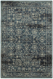 Traditional & Oriental Rugs Linden 7804D Medium Blue - Navy & Lt. Grey - Grey Machine Made Rug